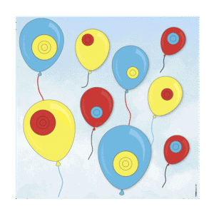 Krueger_Zielscheibenauflage Spass Luftballon 630 x 630 mm nassfest Gesamtansicht
